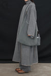 Mutedance 24 Autumn and Winter Collarless Buttoned Belt Long Coat MD-MD24FW19-GRAY MD24FW19 MD24FW20